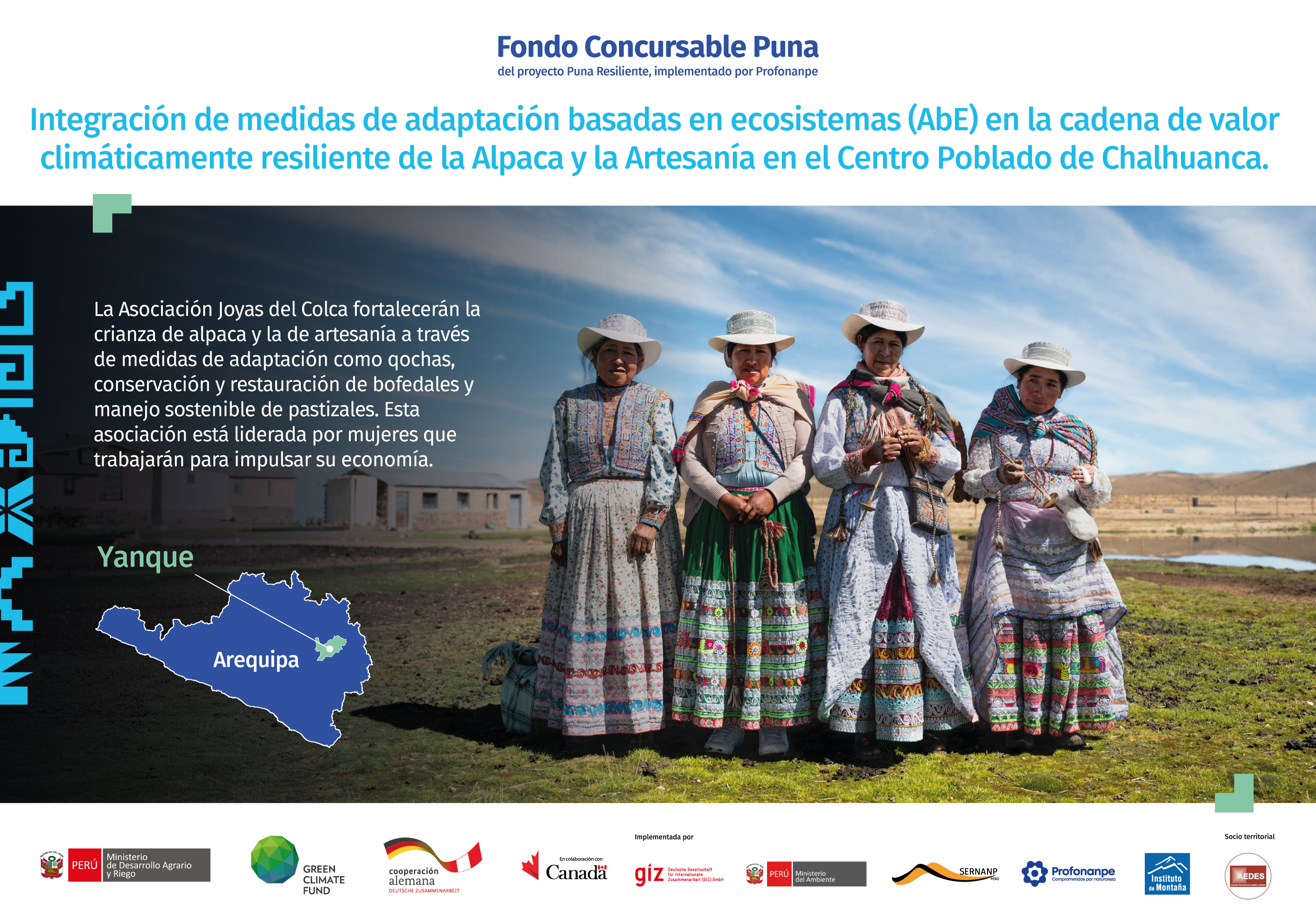 Integración de medidas de adaptación basadas en ecosistemas (AbE) en la cadena de valor climaticamente resiliente de la alpaca  y la artesanía