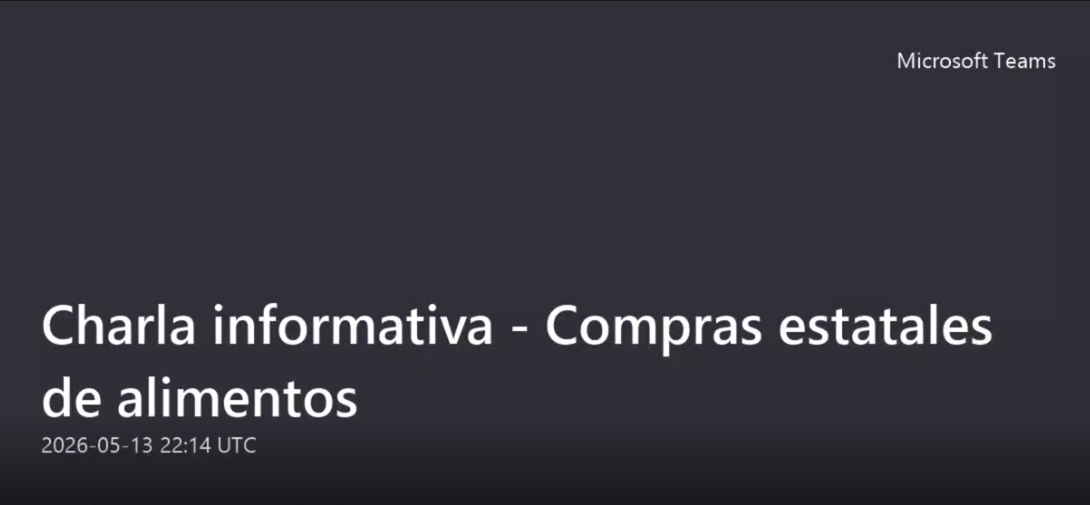 Grabación - Sesión: Compras estatales de alimentos